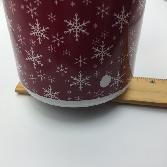16oz Red White Snowflake Stoneware Mug Christmas Holiday Coffee Chocolate Cider - Picture 10 of 13